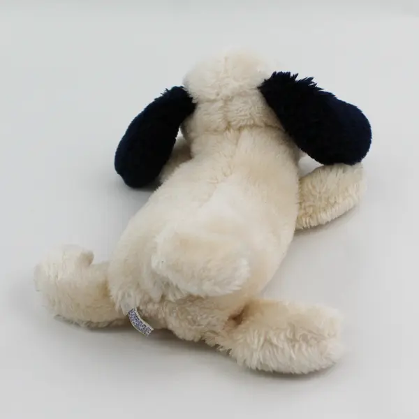 Vintage 1973 Dakin Drooper Puppy Dog Plush Cream Black Ears 10"