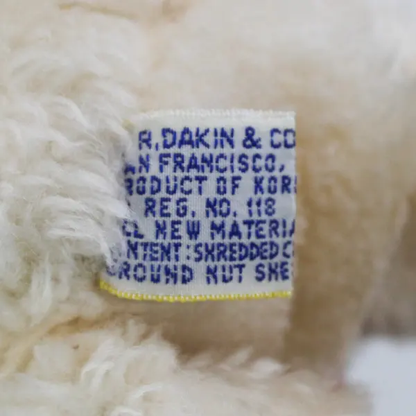 Vintage 1973 Dakin Drooper Puppy Dog Plush Cream Black Ears 10"
