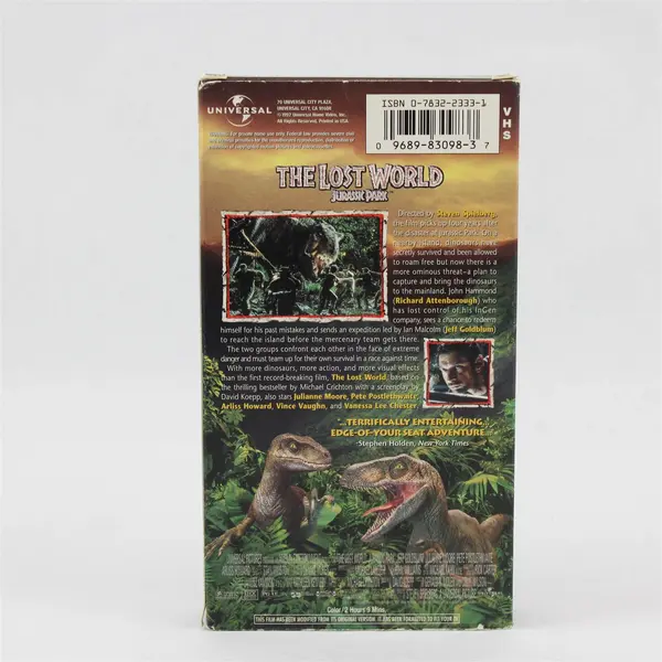 The Lost World: Jurassic Park (VHS, Steven Spielberg, 1997, Universal Studios)
