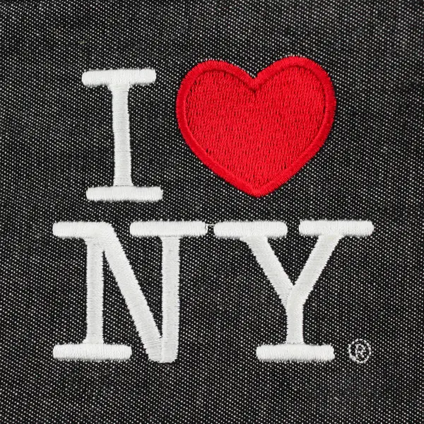 I Love New York Embroidered Gray and Purple Handbag Purse