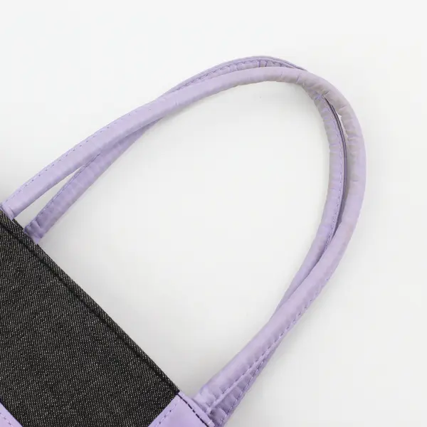 I Love New York Embroidered Gray and Purple Handbag Purse