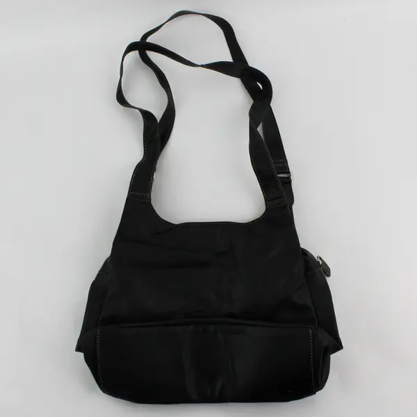 Jaclyn Smith Black Faux Leather Multi-Pocket Shoulder Bag Purse