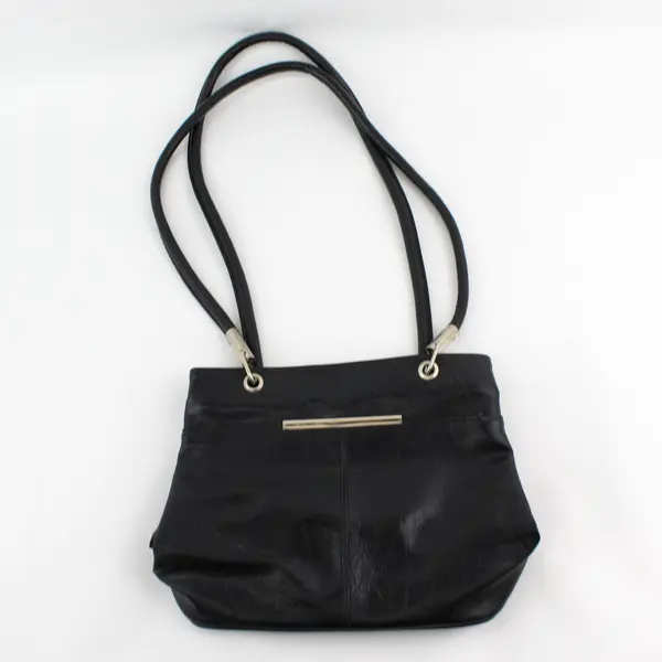 Giannini Black Faux Leather Shoulder Bag Purse