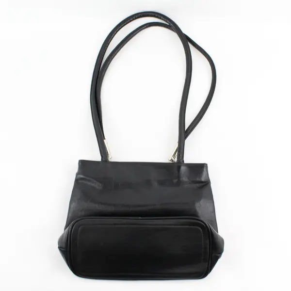 Giannini Black Faux Leather Shoulder Bag Purse