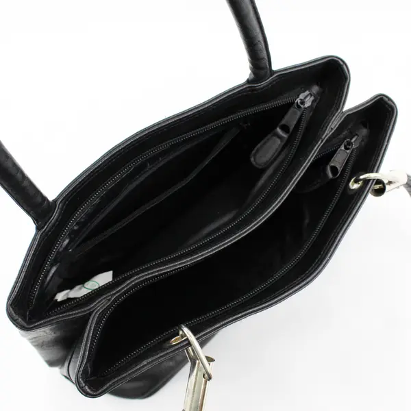 Giannini Black Faux Leather Shoulder Bag Purse