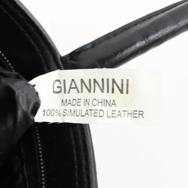 Giannini Black Faux Leather Shoulder Bag Purse