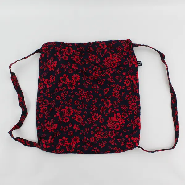 Old Navy Red and Navy Blue Floral Pattern Cinch Bag