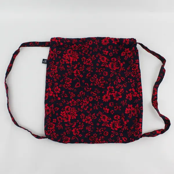 Old Navy Red and Navy Blue Floral Pattern Cinch Bag