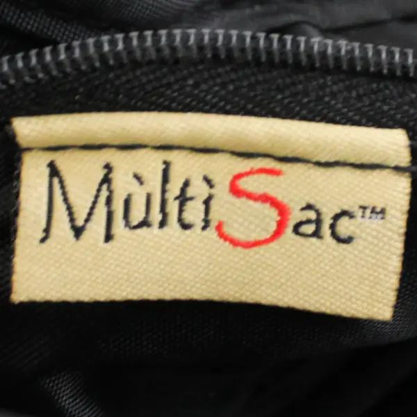 Multisac Small Black Faux Leather Multi-Pocket Crossbody Purse Bag