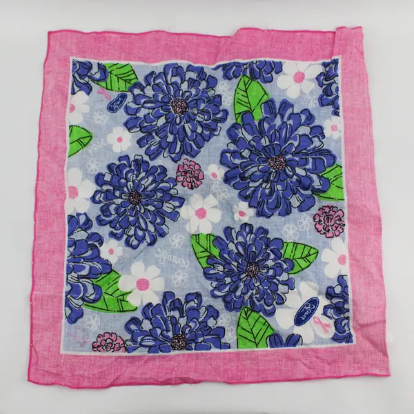 Lilly Pulitzer Ford Floral Pattern Breast Cancer Awareness Scarf 21" x 21"