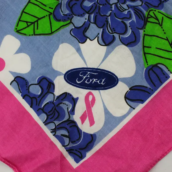 Lilly Pulitzer Ford Floral Pattern Breast Cancer Awareness Scarf 21" x 21"