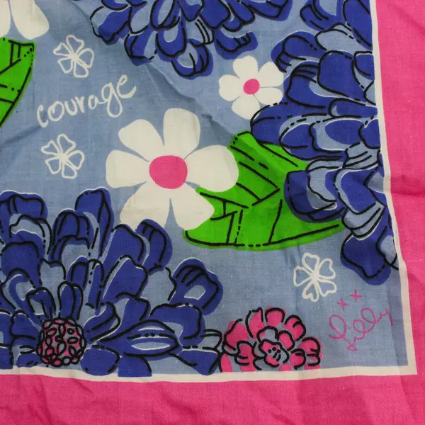 Lilly Pulitzer Ford Floral Pattern Breast Cancer Awareness Scarf 21" x 21"