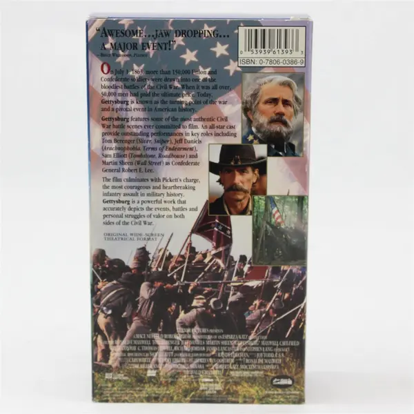 Gettysburg Directed By Ronald F. Maxwell (VHS, 1994, Turner Home Entertainment)