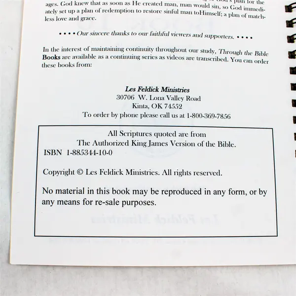 Through The Bible with Les Feldick Book 10 Transcript of Tape 10
