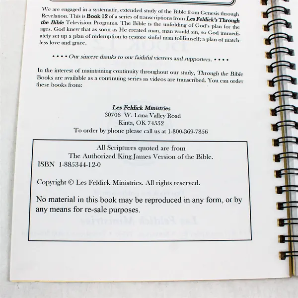 Through The Bible with Les Feldick Book 12 Transcript of Tape 12 Spiral