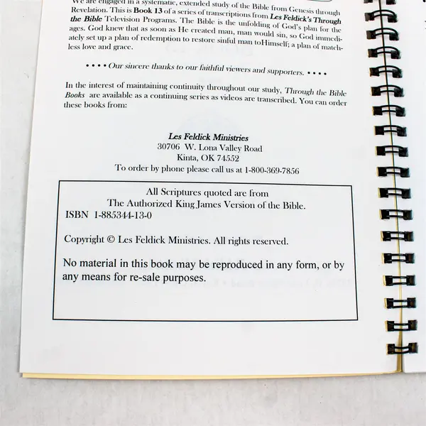 Through The Bible with Les Feldick Book 13 Transcript of Tape 13 Spiral