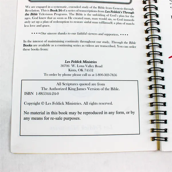 Through The Bible with Les Feldick Book 24 Transcript of Tape 24 Spiral