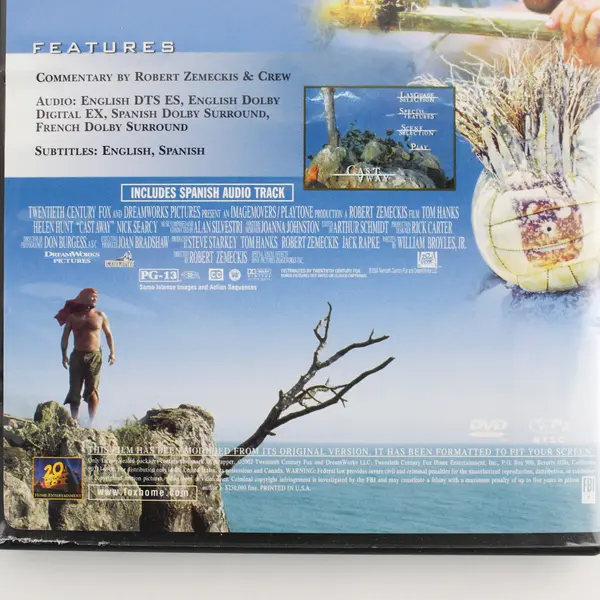 Cast Away DVD, Full-Screen Ed., 2000, #2003762 