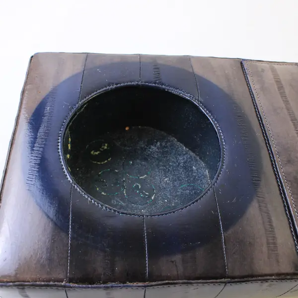 Vintage Vanity Organizer Brass Chinese Zodiac Ashtray 2 Lidded Compartments