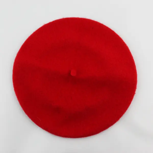 Unisex Unbranded Red 100% Wool Beret Hat