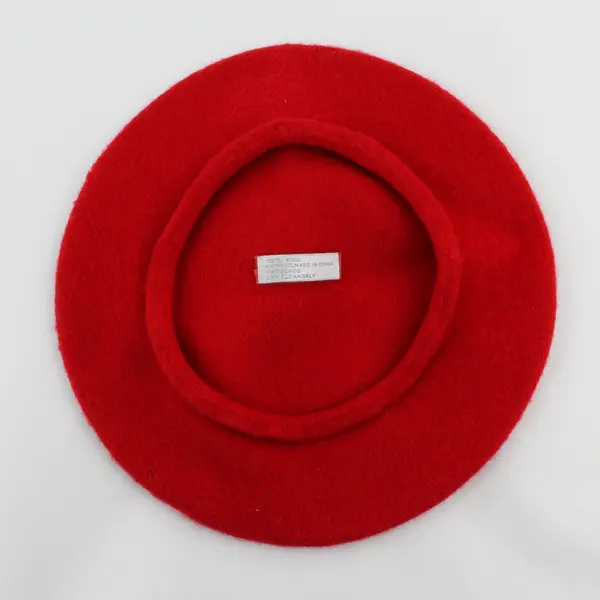 Unisex Unbranded Red 100% Wool Beret Hat