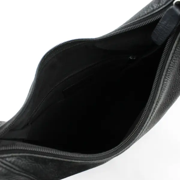 Vintage Tignanello Black Pebbled Genuine Leather Hobo Shoulder Bag 