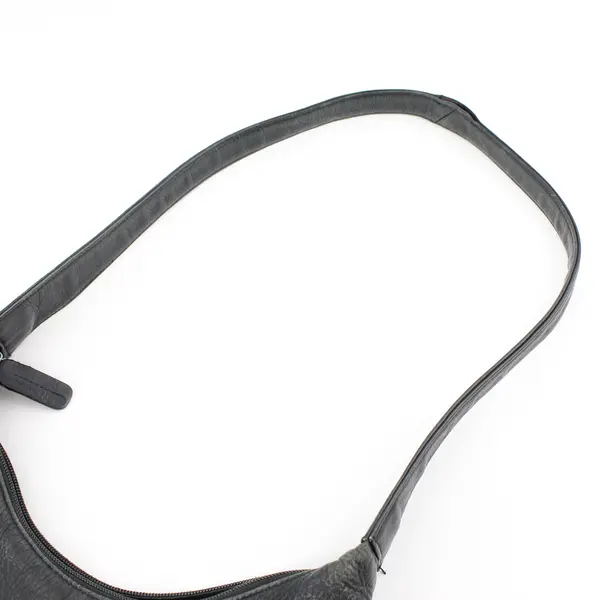 Vintage Tignanello Black Pebbled Genuine Leather Hobo Shoulder Bag 