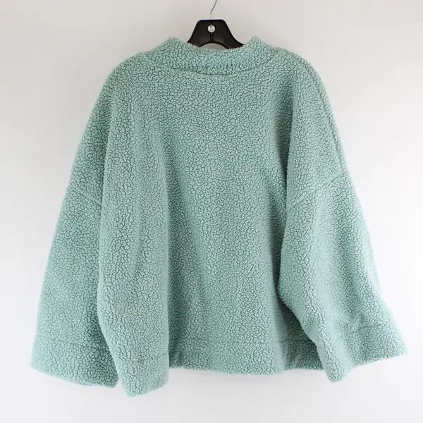 GAP Women's XXL Mint Teddy Sherpa Fleece Oversized Pullover Sweater