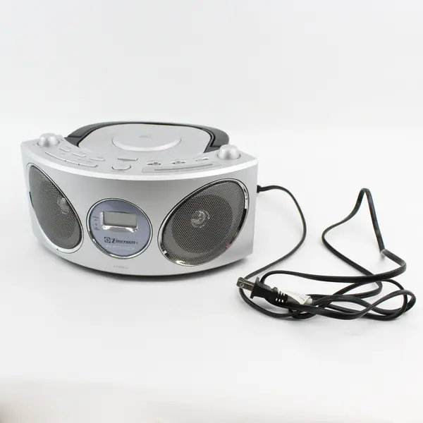 Emerson PD6810 Silver Portable Boombox CD Player AM/FM Stereo AC Cord