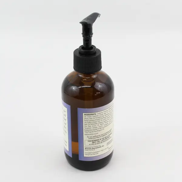 Arbonne Aromassentials Massage Oil Glass Bottle W/ Pump Scent Unwind (8 Oz)