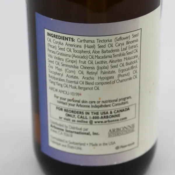 Arbonne Aromassentials Massage Oil Glass Bottle W/ Pump Scent Unwind (8 Oz)