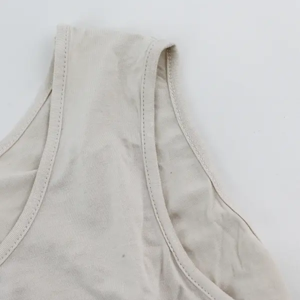 Kaktus Solid Cream/White Color Sleeveless Lace Trim Bottom Top Womens Size XL