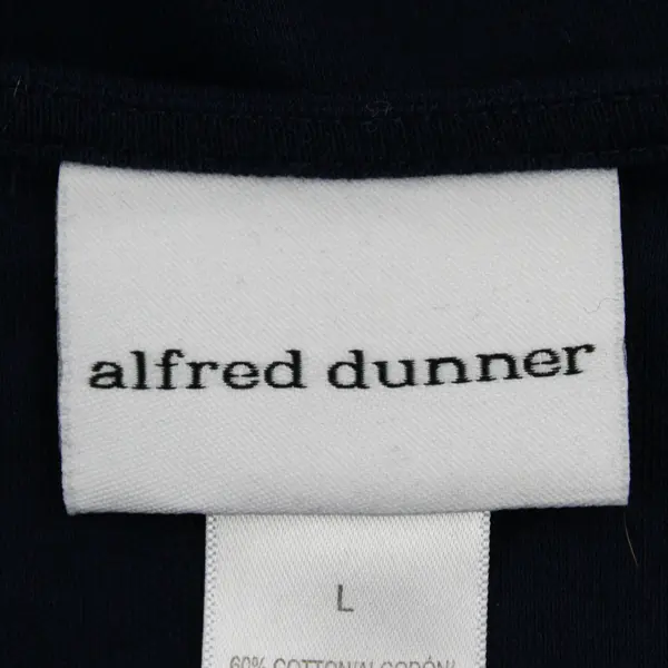 Alfred Dunner Blue Floral Embroidered 3/4 Sleeve Top Womens L
