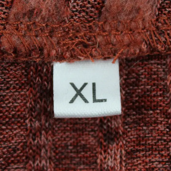 Women's XL Heathered Red Ribbed Knit Sweater Top Long Sleeve Button Shoulder