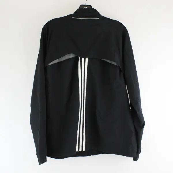Adidas Black Mock Neck Zip Up Jacket Windbreaker 100% Polyester Womens Size XL