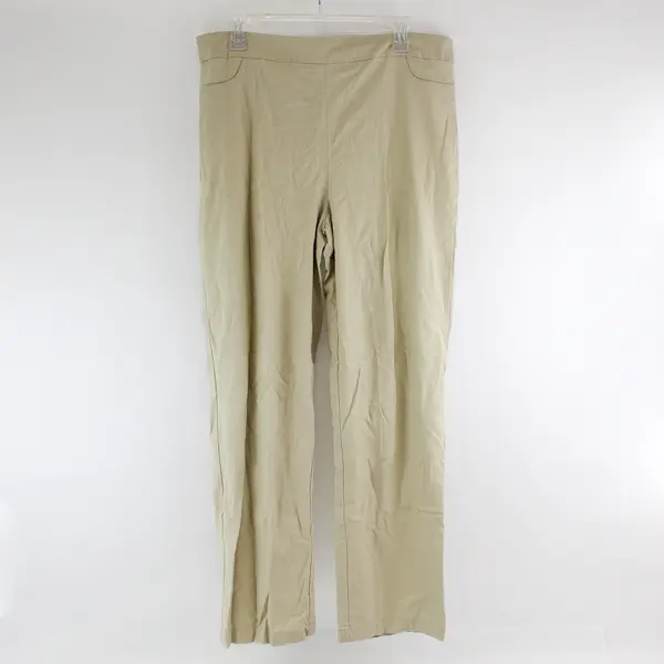 Draper's & Damon's Solid Khaki Color Skinny Leg Full Length Pants Womens Size XL