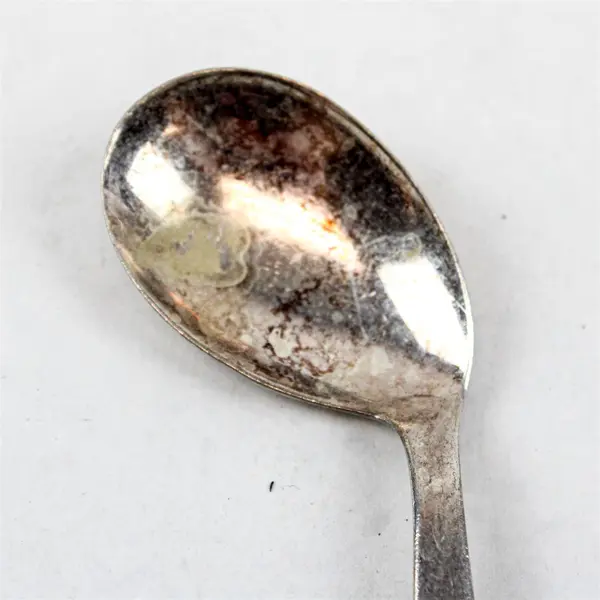 Auerhahn German Baby Spoon Child's Curved Stainless 1940's Antique 5" Germany 