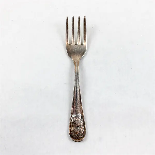 Wm. Rogers Vintage 5in Silverplate Fork Dog Handle Motif