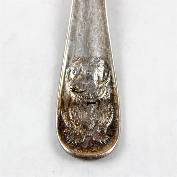 Wm. Rogers Vintage 5in Silverplate Fork Dog Handle Motif
