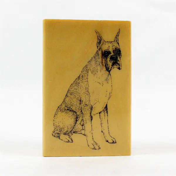 Stamp Gallery Boxer Dog Mounted Wood Rubber Stamp Model 24020