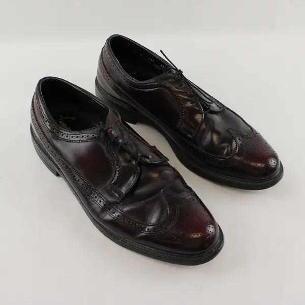 Vintage Executive Imperials Men's 12D Red O'Sullivan Leather Wingtip Dress Shoes