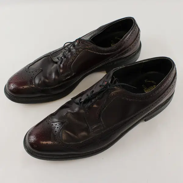 Vintage Executive Imperials Men's 12D Red O'Sullivan Leather Wingtip Dress Shoes