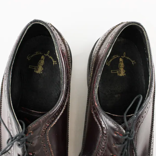 Vintage Executive Imperials Men's 12D Red O'Sullivan Leather Wingtip Dress Shoes