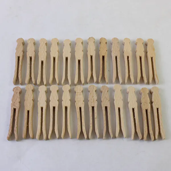 Lot of 24 Wooden Clothespins Laundry Craft Household Organizer