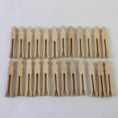Lot of 24 Wooden Clothespins Laundry Craft Household Organizer
