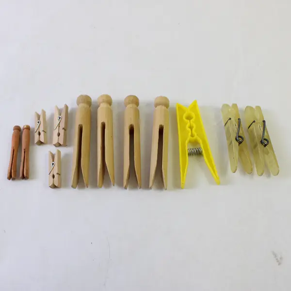 Lot of 12 Assorted Clothespins Plastic Wood Laundry Craft Household