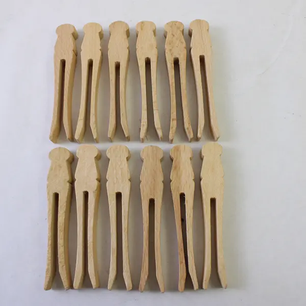 Lot of 12 Wooden Clothespins Laundry Craft Household Organizer
