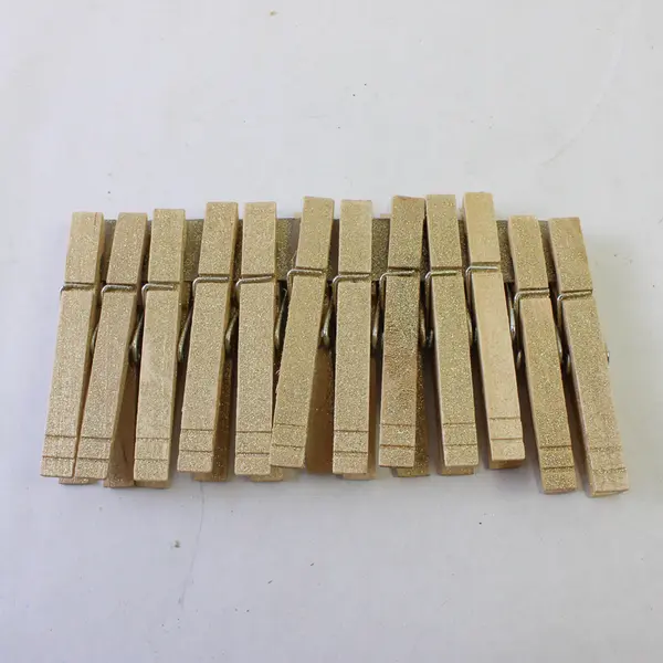 Lot of 12 Wooden Gold Glitter Clothespins for Crafts
