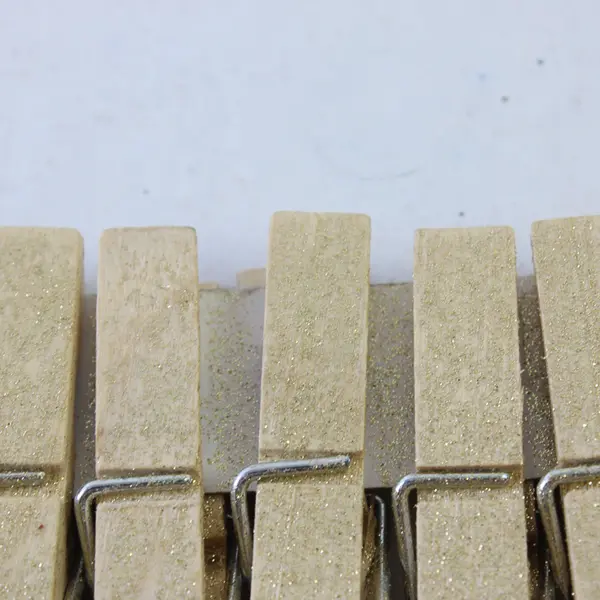 Lot of 12 Wooden Gold Glitter Clothespins for Crafts