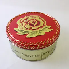Vintage 1950s The Capitol Cake Co Fruit Cake Tin Advertising Red Rose
